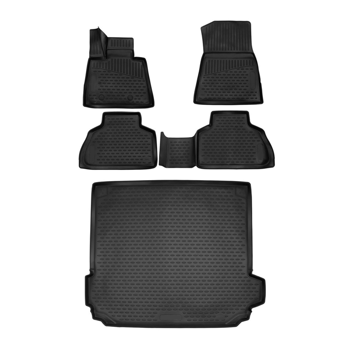 BMW X5 3D Floor-Trunk Mats - Omac - KIT - Black - '19-'25